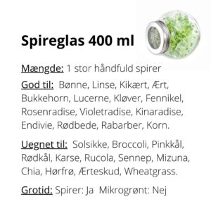 Spireglas 400 ml frøliste