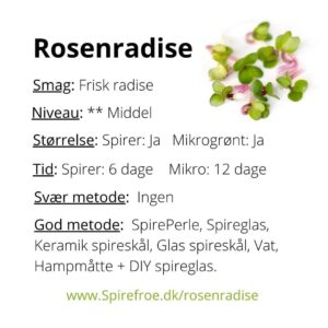 Rosenradise spirer infokort