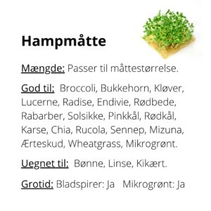Hampmåtte frøliste 2026