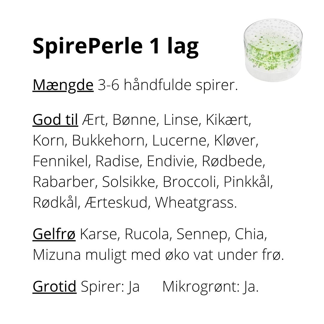 SpirePerle 1 frøbakke frøliste 2026